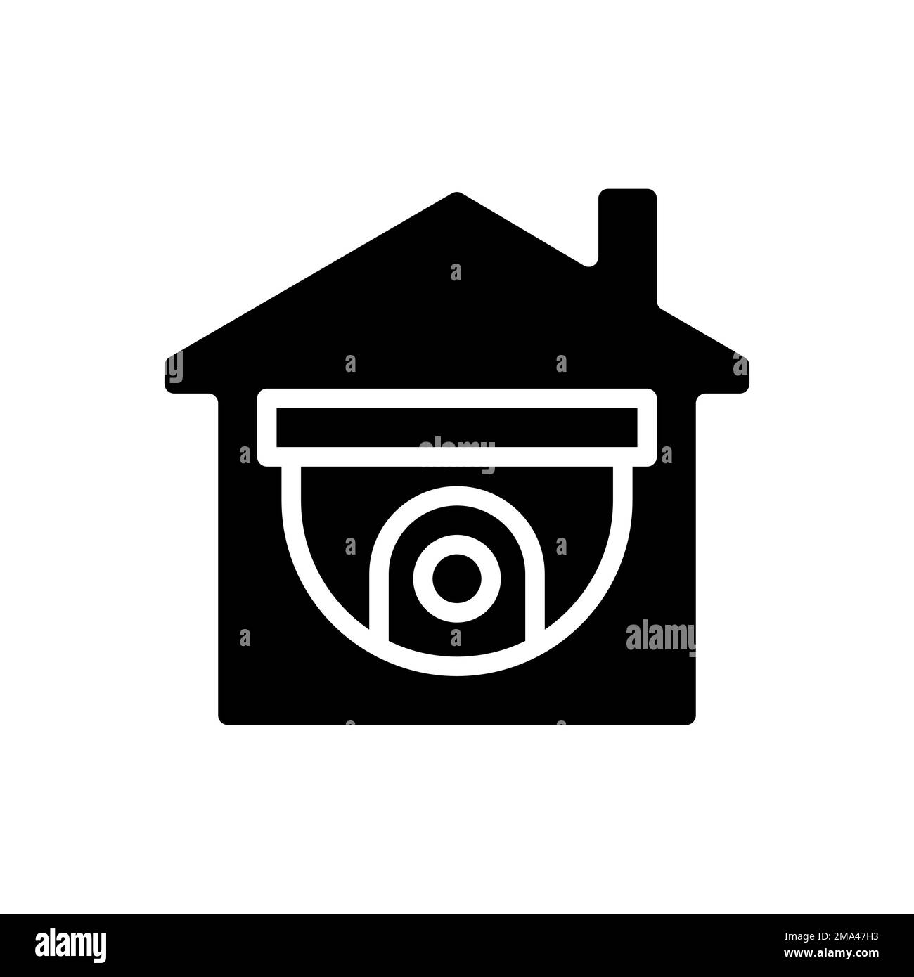 Icona glyph nero CCTV Illustrazione Vettoriale