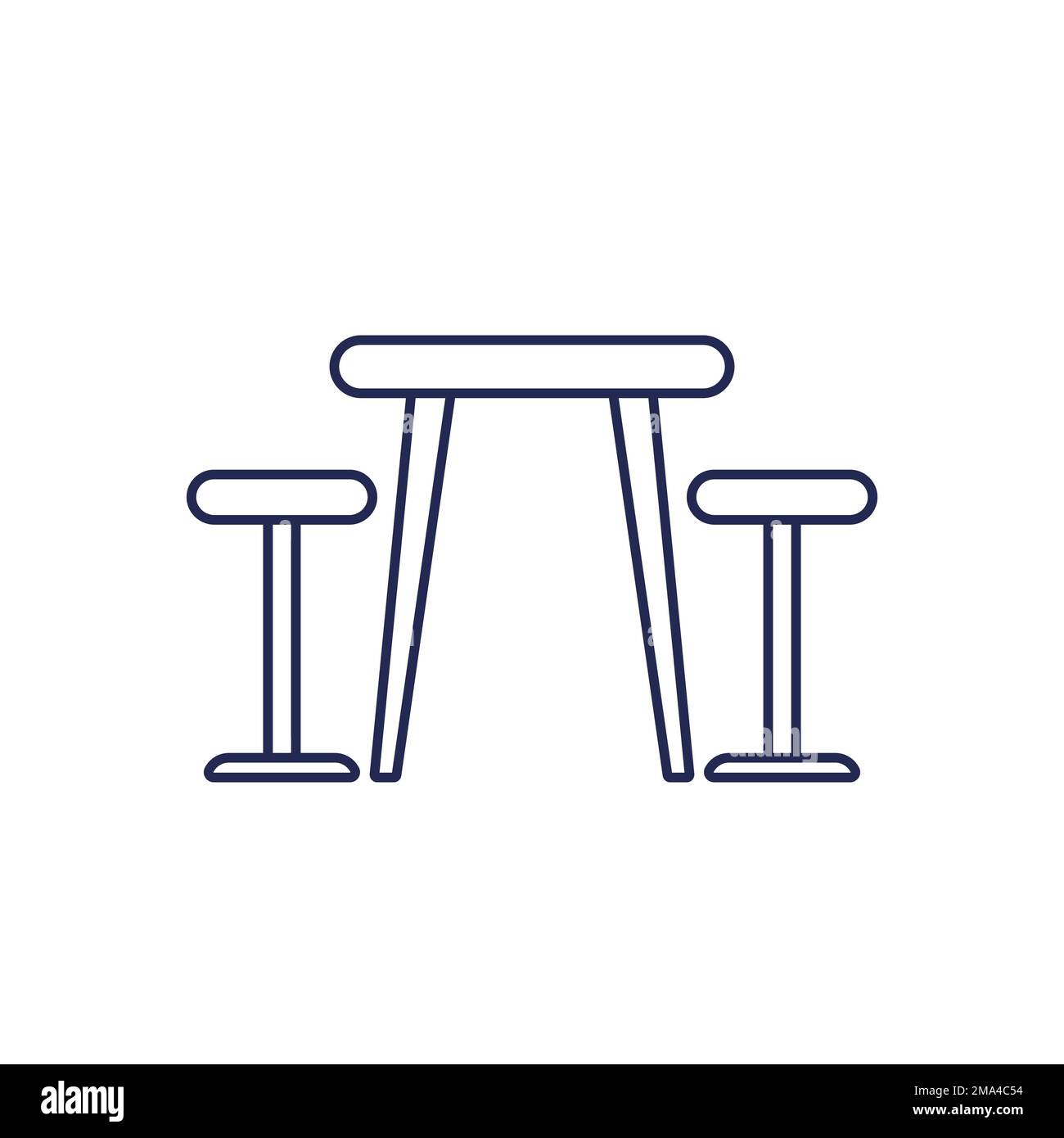 icona tavolo da pranzo e sedie, vettore di linea Immagine e Vettoriale -  Alamy