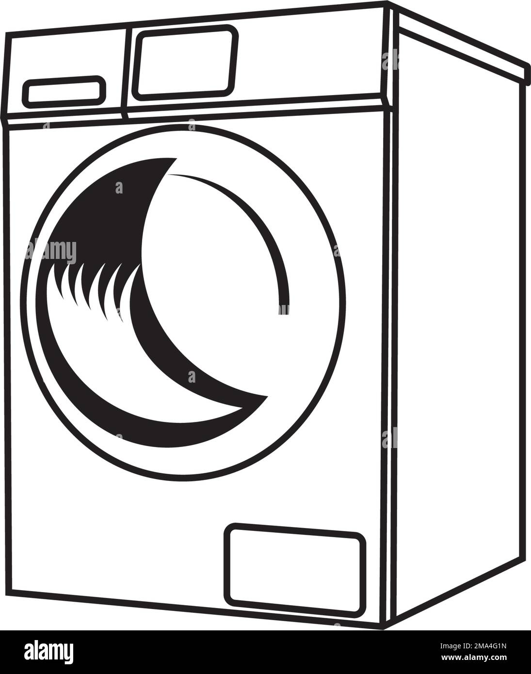 lavatrice o lavanderia icona. disegno del modello di illustrazione vettoriale Illustrazione Vettoriale