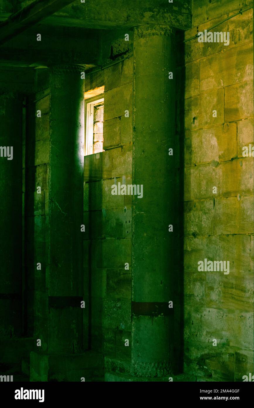 Dettaglio architettonico di un ex carcere, Cockatoo Island, Sydney, NSW, Australia Foto Stock