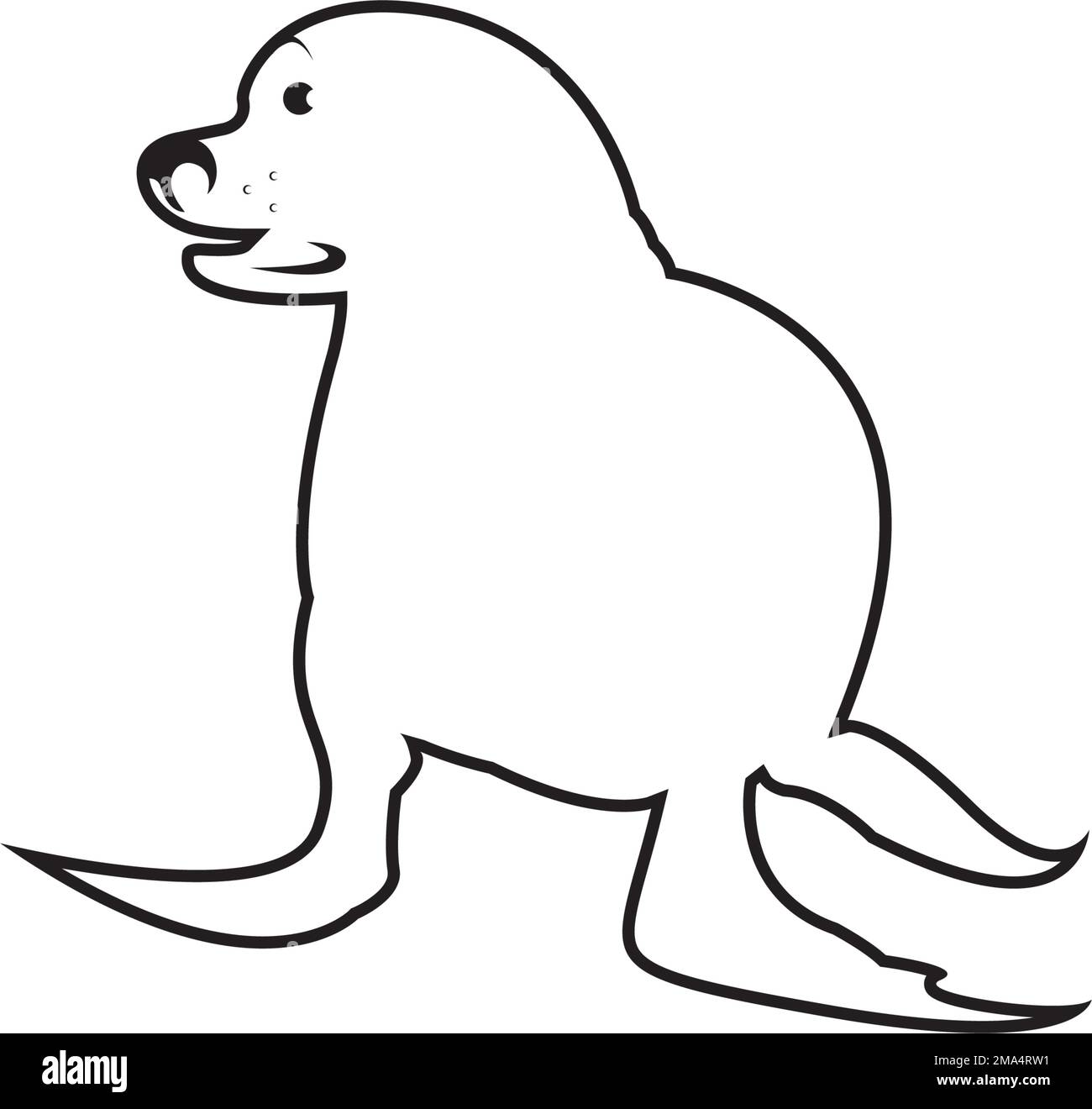 sigilla il disegno del logo del modello di illustrazione dell'icona vettoriale Illustrazione Vettoriale