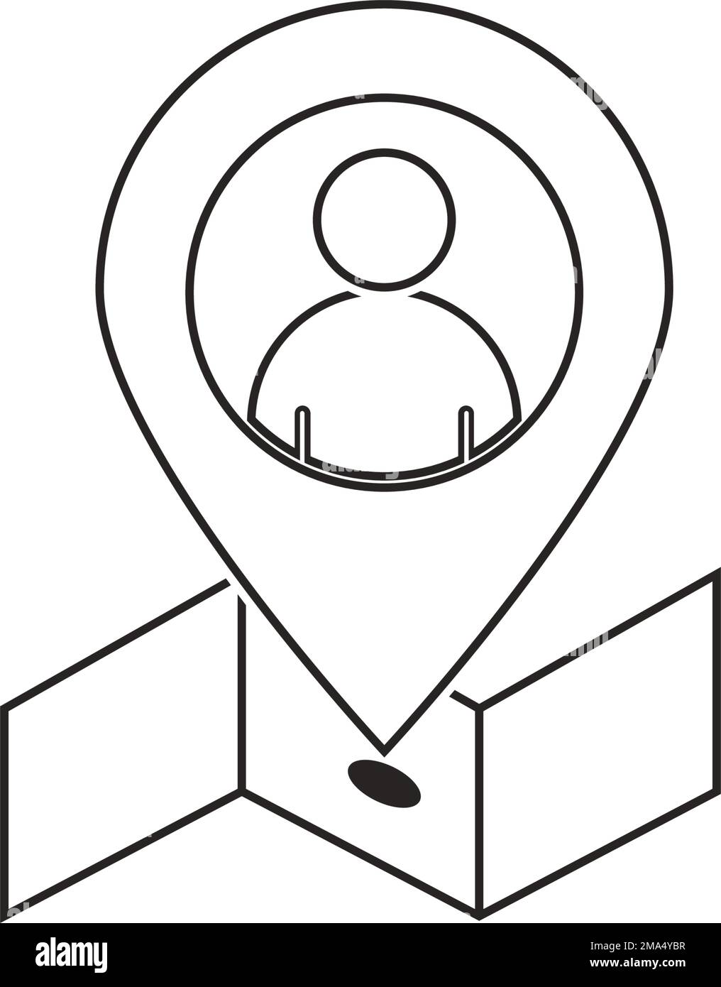 icona di posizionamento o punto di raccolta, modello di logo con illustrazione vettoriale. Illustrazione Vettoriale