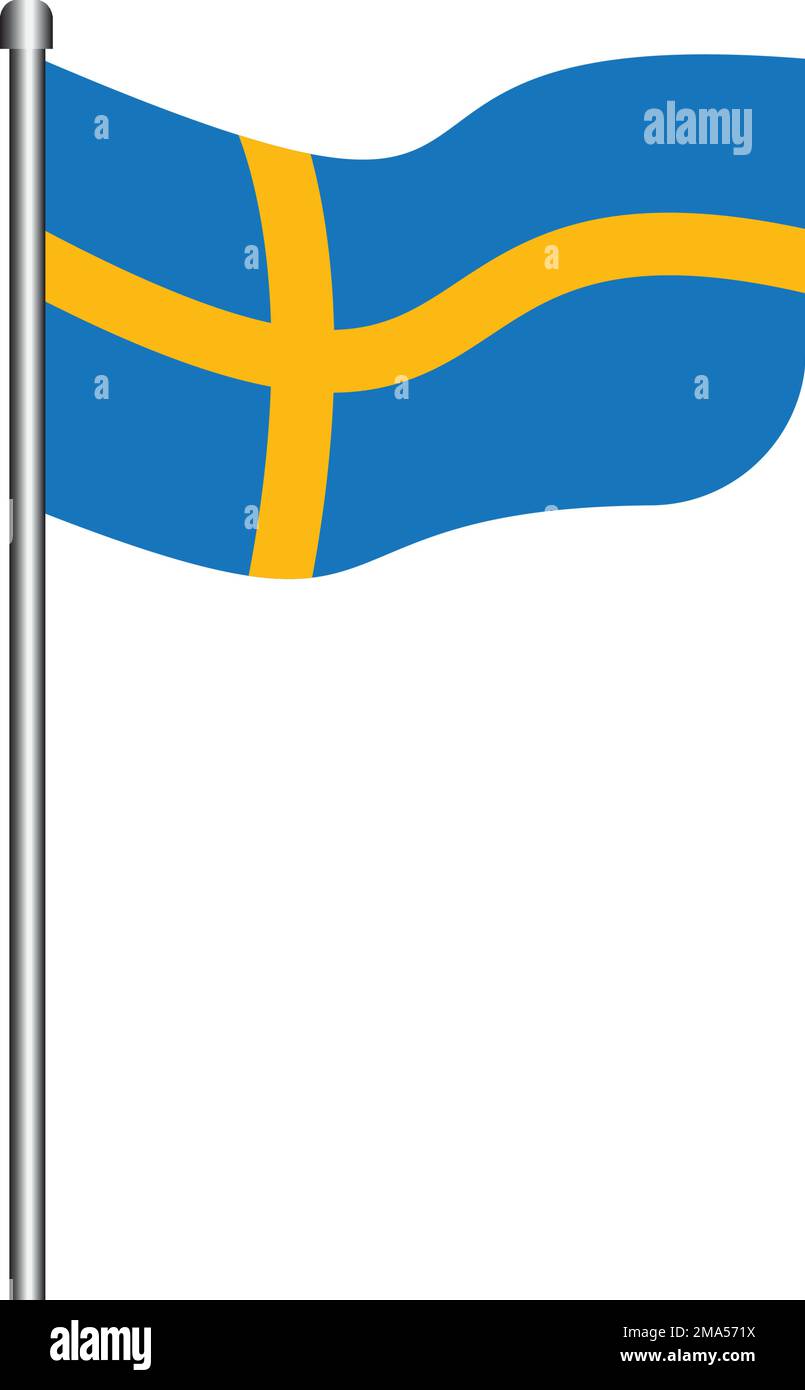 Simbolo di illustrazione vettoriale del logo della bandiera della Svezia Illustrazione Vettoriale