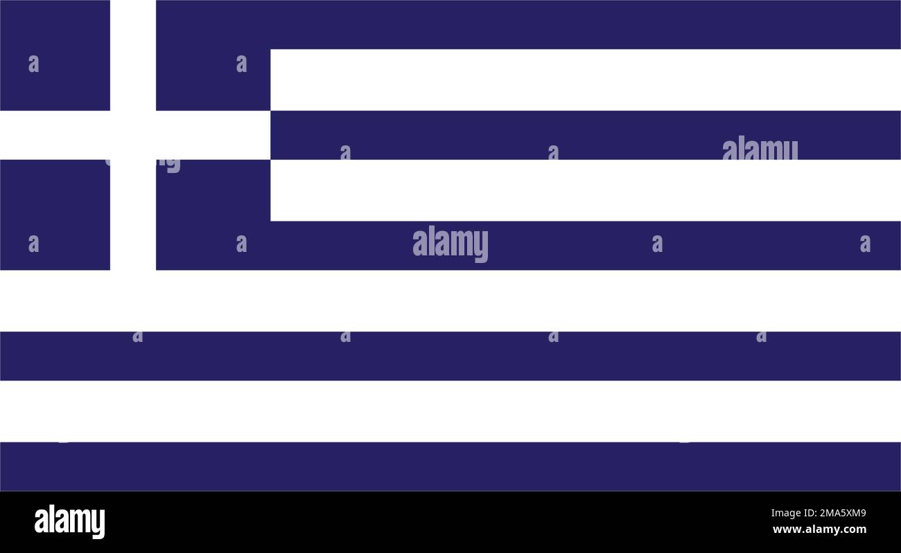Logo della bandiera greca, disegno del simbolo di illustrazione del vettore Illustrazione Vettoriale
