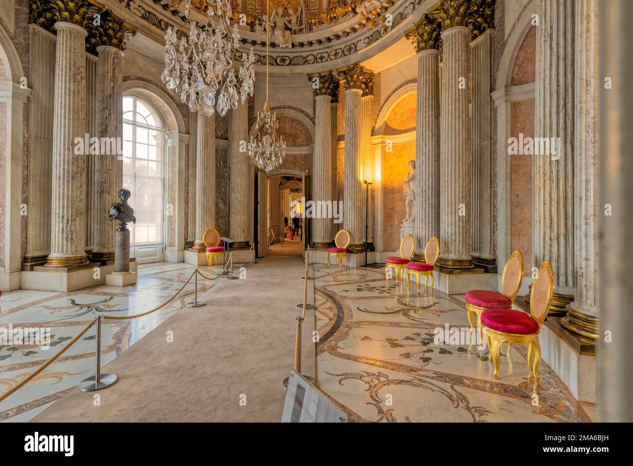 Palazzo Sanssouci, Sala di marmo, interni, Potsdam, Brandeburgo, Germania Foto Stock