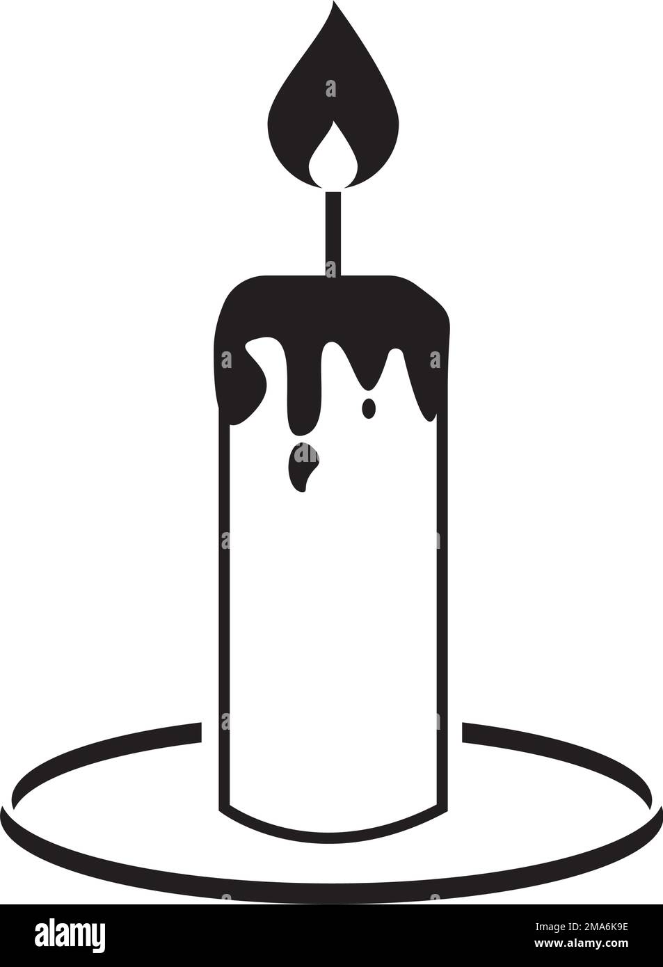 icona candela disegno modello di illustrazione vettoriale Illustrazione Vettoriale