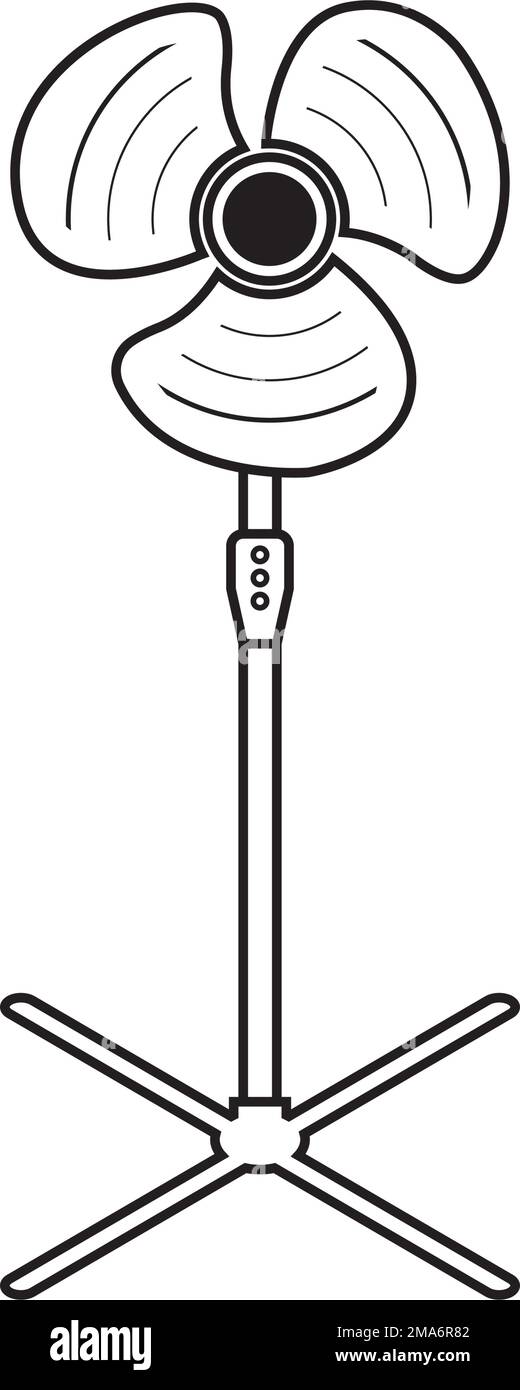 disegno del modello di illustrazione vettoriale dell'icona della ventola Illustrazione Vettoriale