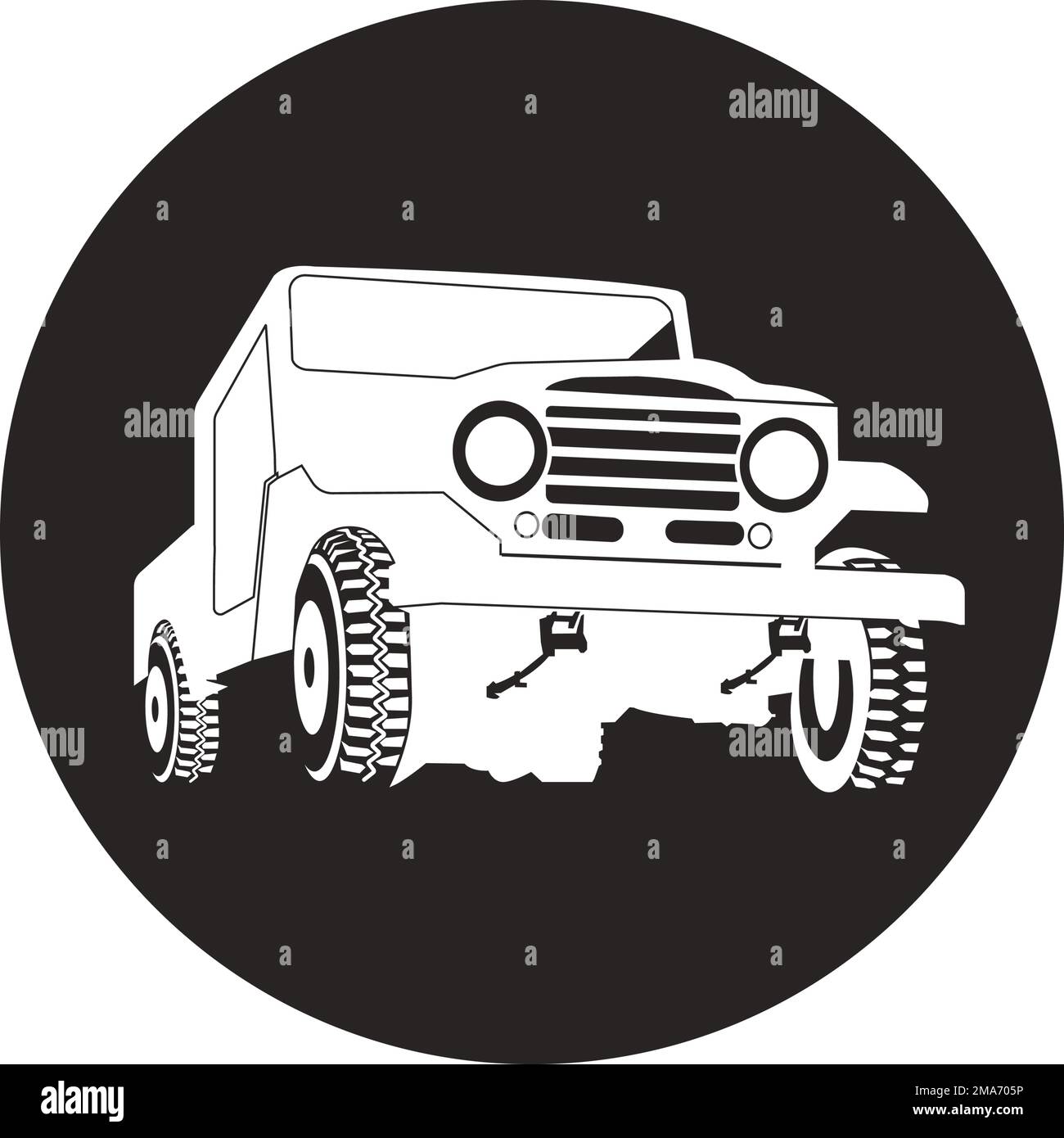 disegno modello di illustrazione vettoriale per suv auto 4x4 fuoristrada. Illustrazione Vettoriale