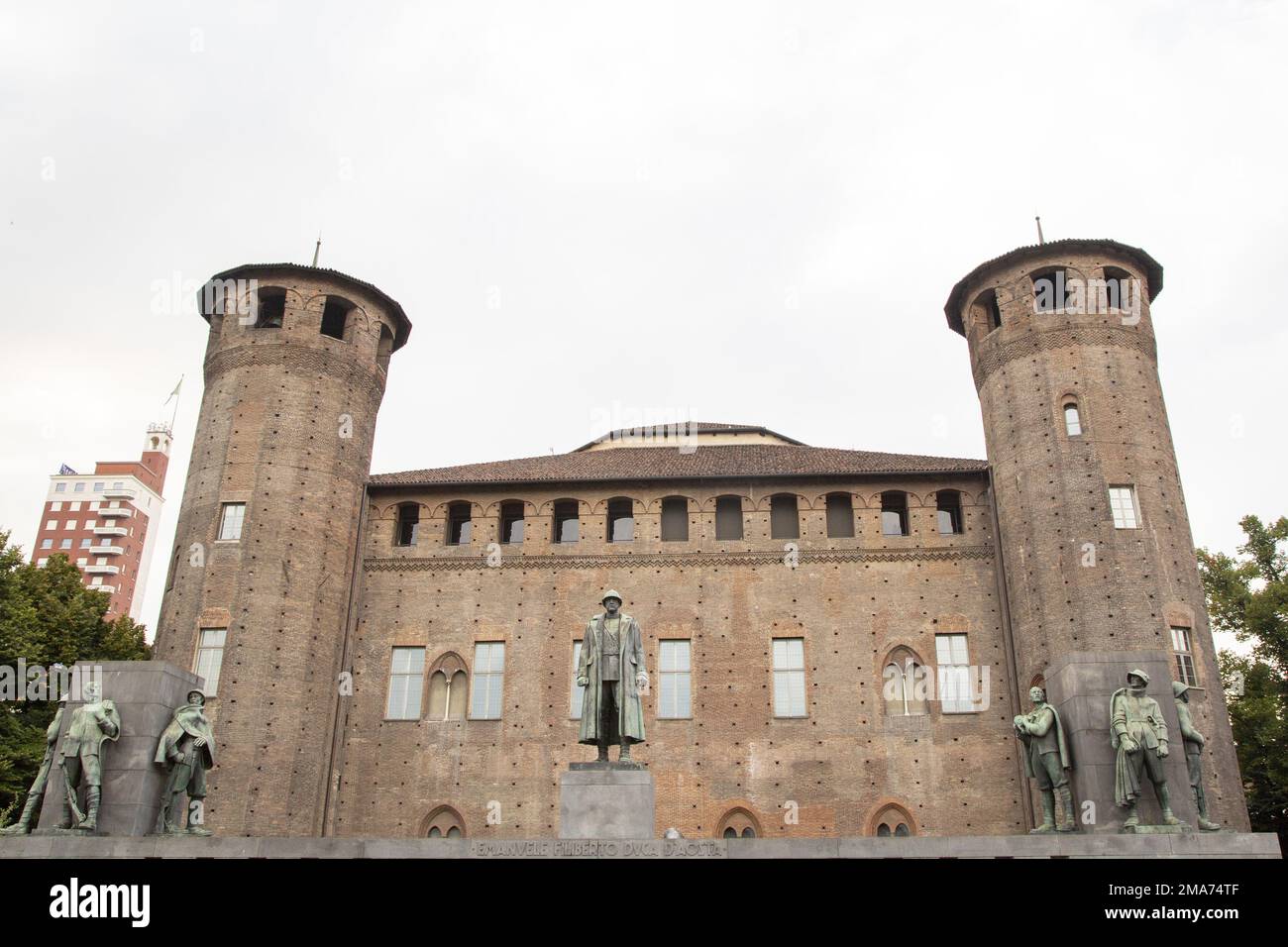 Il Castello Acaja nel centro di Torino Foto Stock