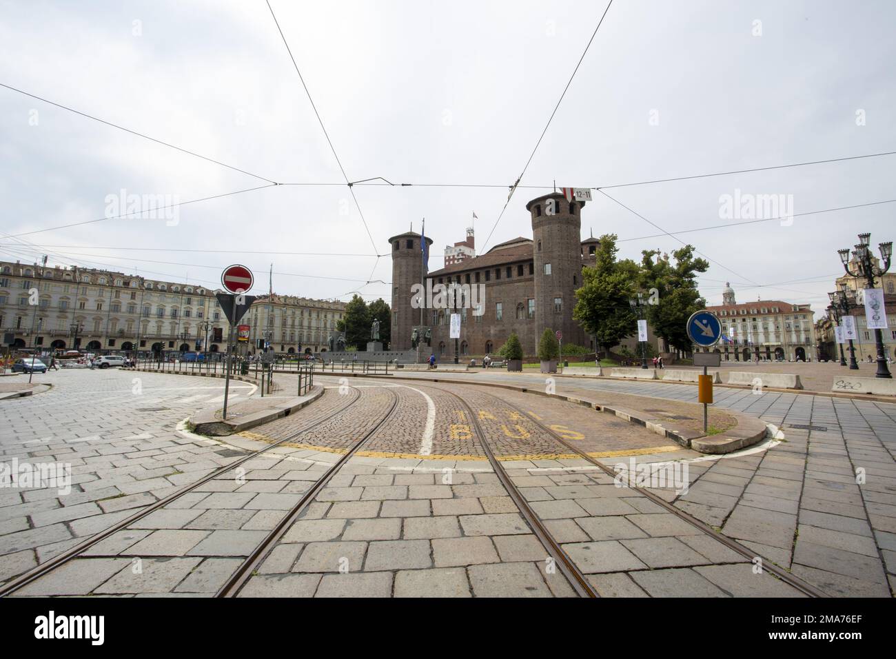 Il Castello Acaja nel centro di Torino Foto Stock