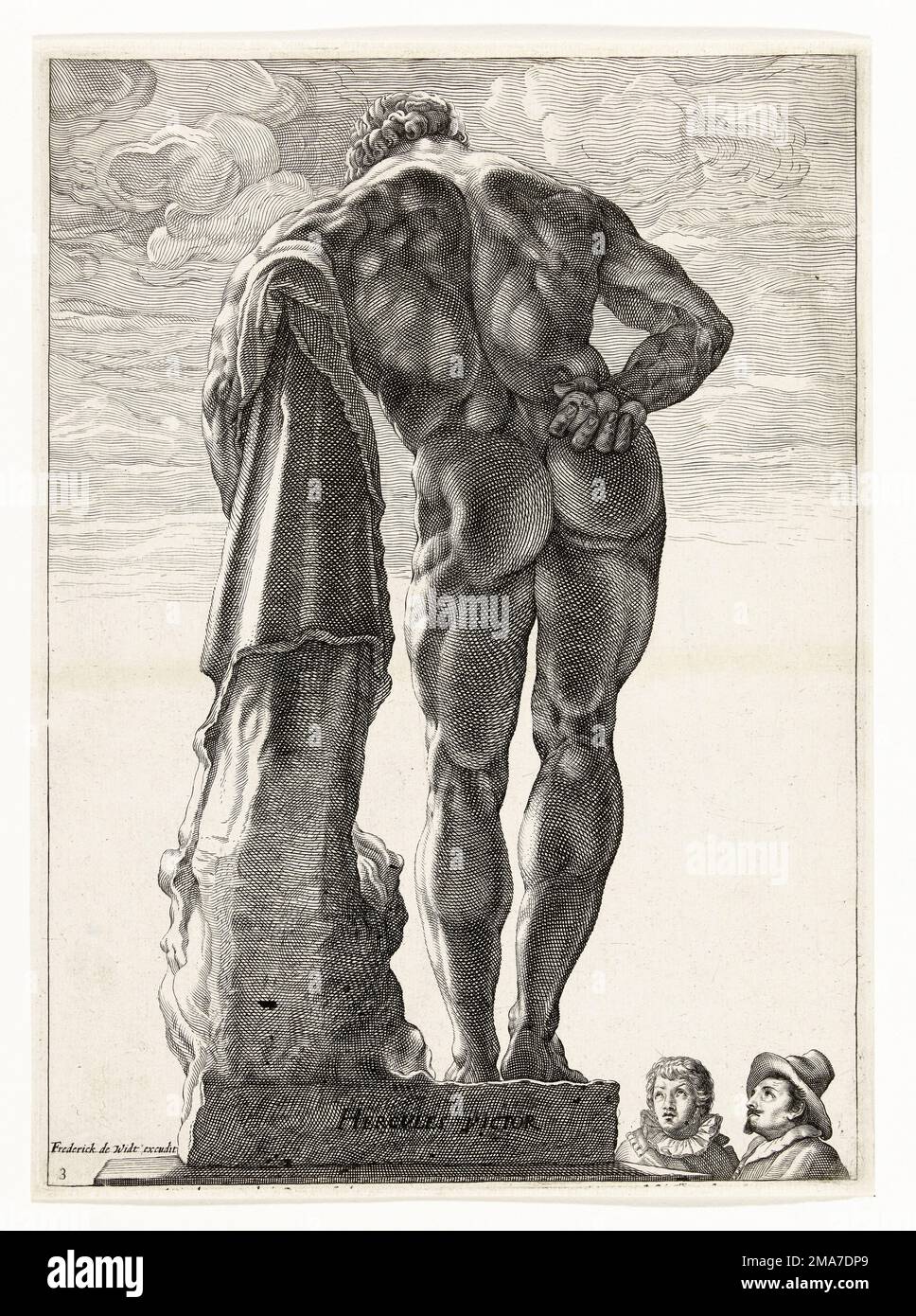 Ercole Farnesiane, incisione in copperplate di Hendrik Goltzius, circa 1592 Foto Stock