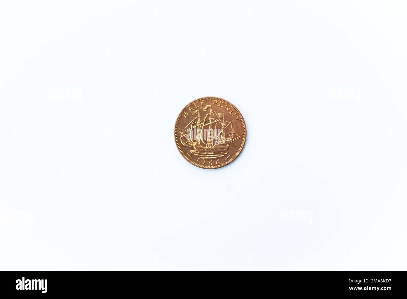 Inglese halfpenny. Denaro corrente nel Regno Unito Foto Stock