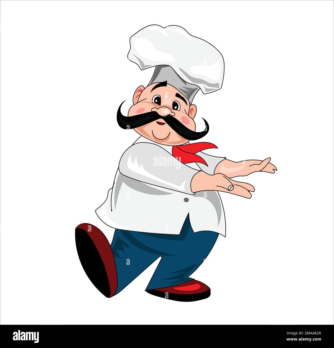 Illustrazione vettoriale della mascotte dello chef su sfondo bianco Illustrazione Vettoriale