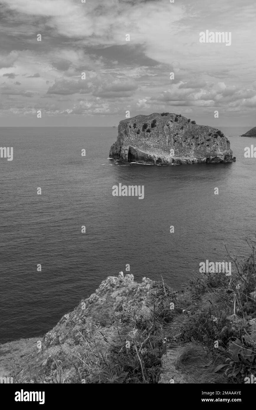 Vista delle rocce con l'orizzonte sullo sfondo Foto Stock