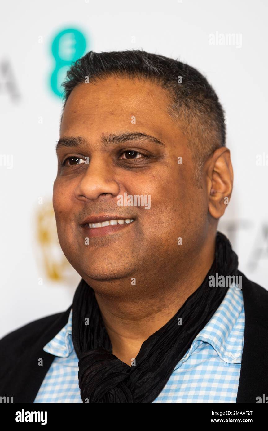Londra, Regno Unito. 19 gennaio 2023. Kirshnendu Majumdar (presidente di BAFTA) al bando degli EE BAFTA Film Awards 2023 candidature alla sede di BAFTA a Piccadilly. Credit: Stephen Chung / EMPICS / Alamy Live News Foto Stock