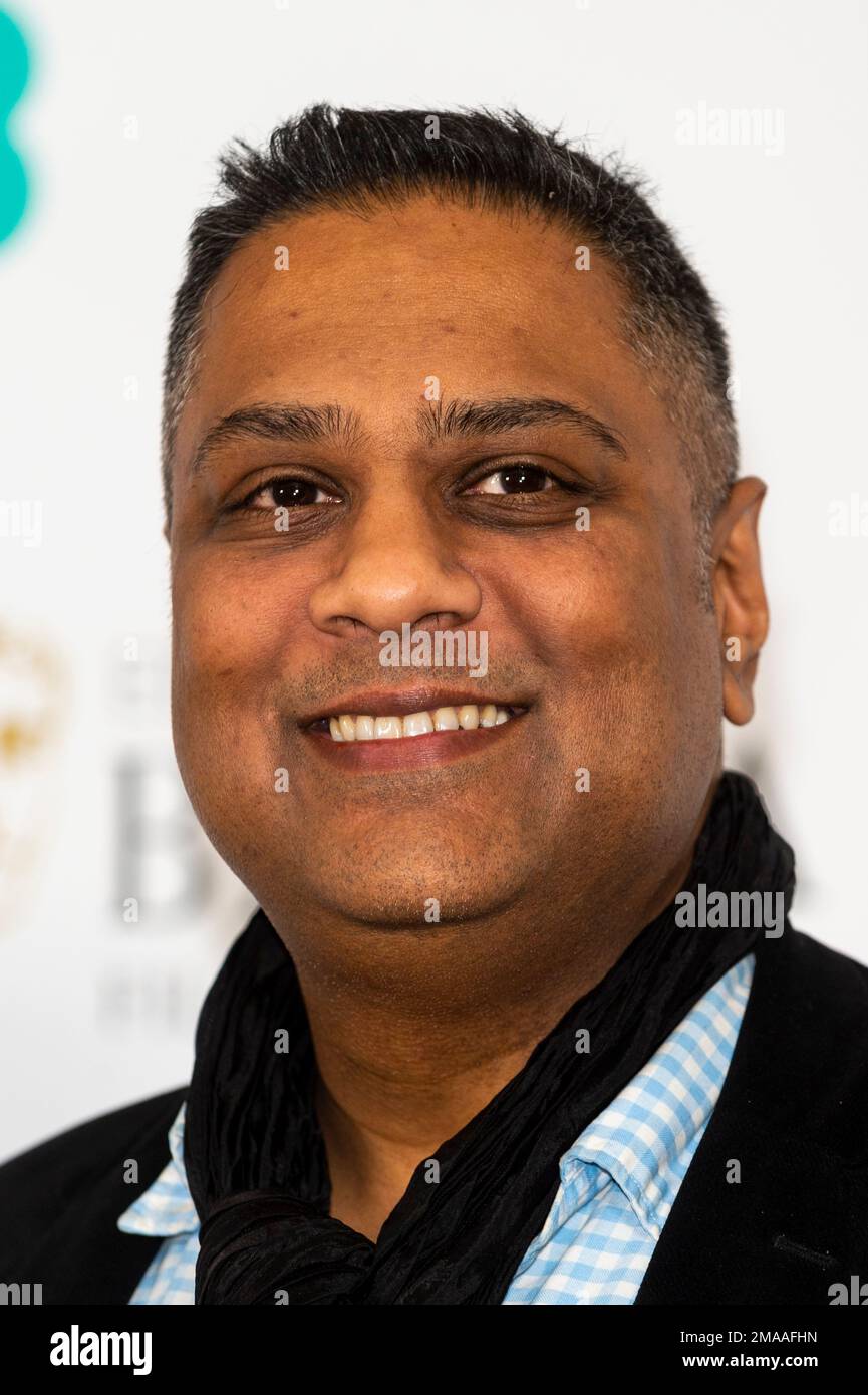 Londra, Regno Unito. 19 gennaio 2023. Kirshnendu Majumdar (presidente di BAFTA) al bando degli EE BAFTA Film Awards 2023 candidature alla sede di BAFTA a Piccadilly. Credit: Stephen Chung / EMPICS / Alamy Live News Foto Stock