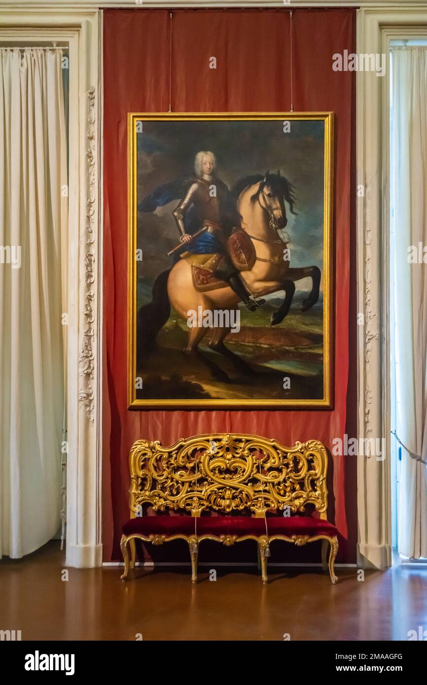 L'interno del Palazzo di Venaria (Reggia di Venaria reale), ex residenza reale situata a Venaria reale, vicino Torino, Piemonte, Italia Foto Stock