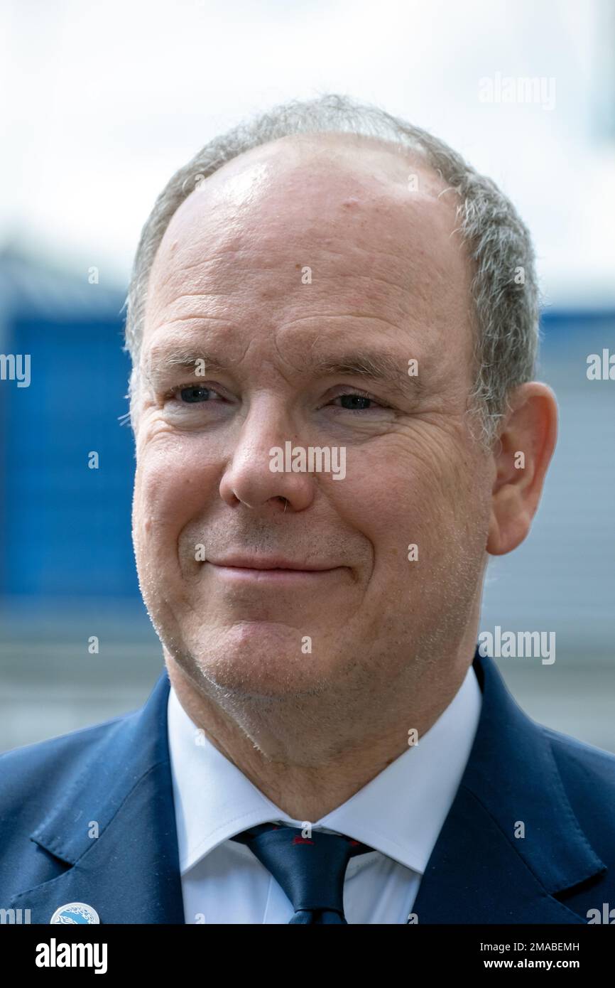 04.07.2022, Germania, Brema, Brema - il Principe Alberto II di Monaco visita il Centro di Scienze ambientali marine dell'Università di Brema (MARUM) o Foto Stock