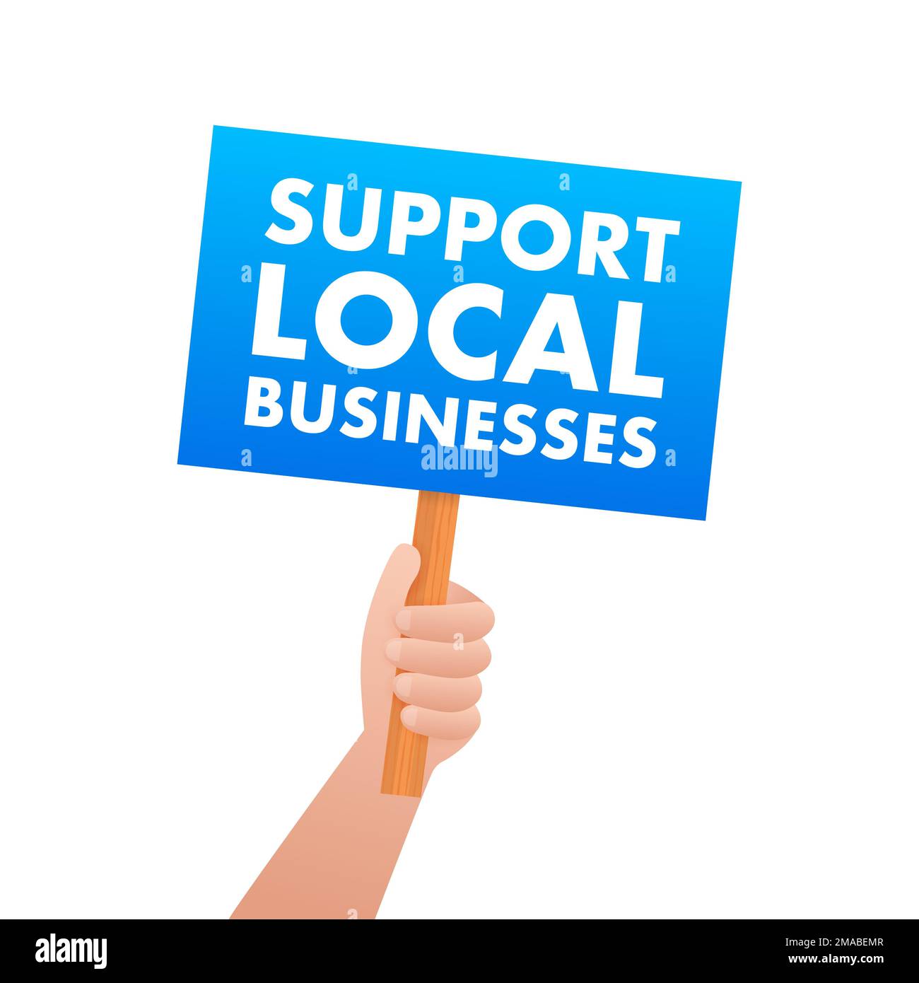 Supportare le aziende locali. Negozio locale. Acquista Small Business. Illustrazione del vettore. Illustrazione Vettoriale