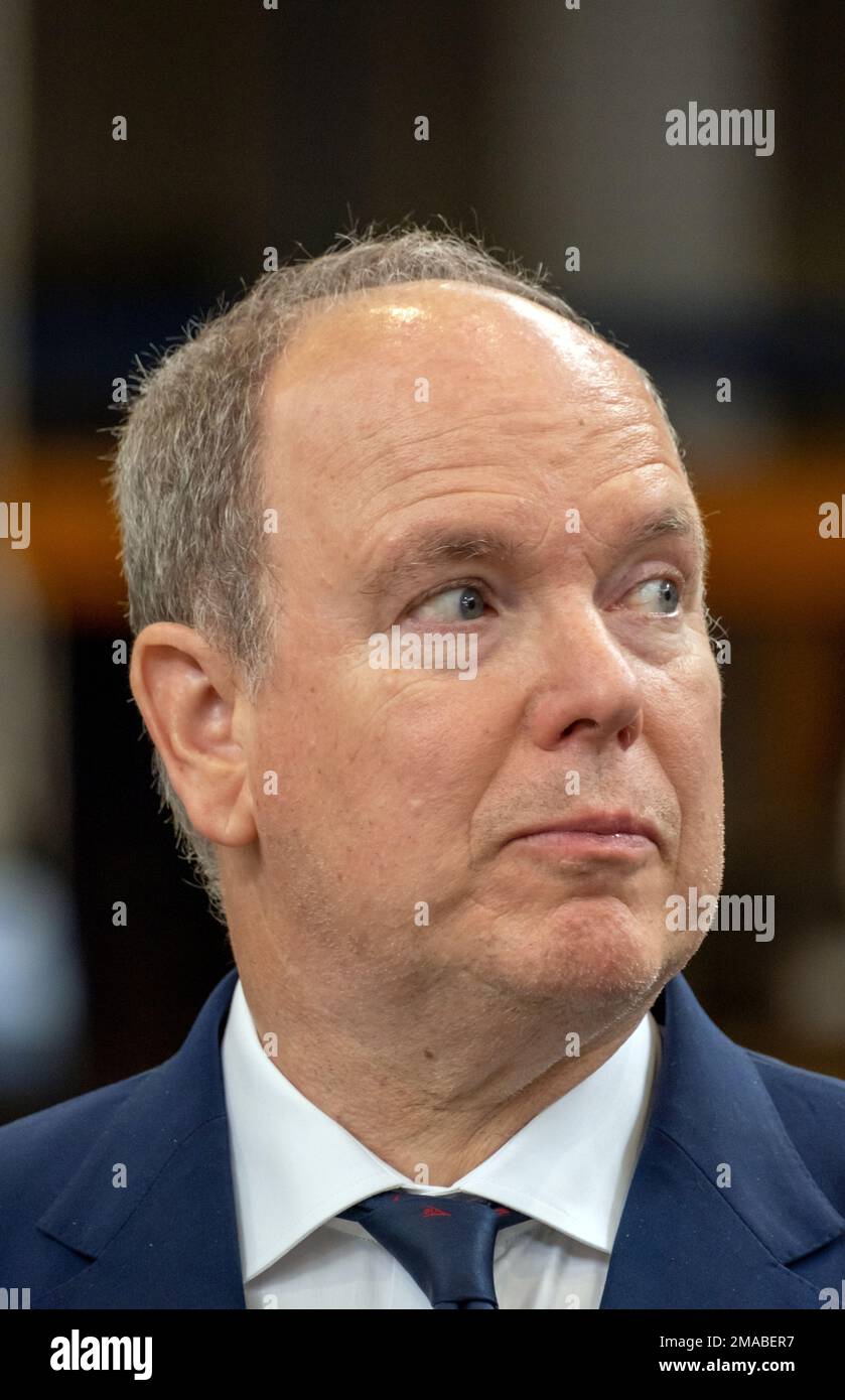 04.07.2022, Germania, Brema, Brema - il Principe Alberto II di Monaco visita il Centro di Scienze ambientali marine dell'Università di Brema (MARUM) o Foto Stock