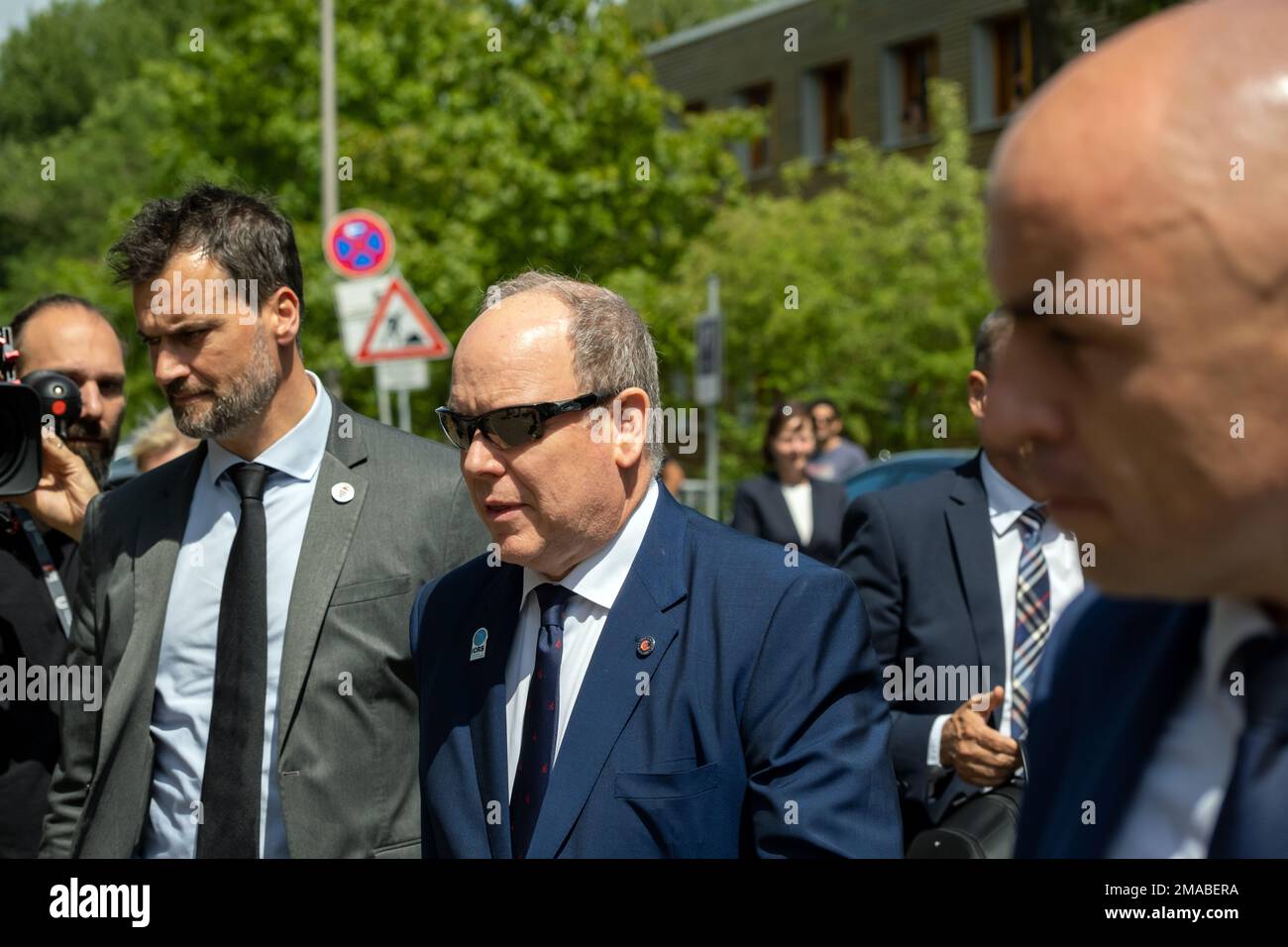 04.07.2022, Germania, Brema, Brema - il principe Alberto II di Monaco visita il Centro di Scienze ambientali marine dell'Università di Brema (MARU Foto Stock