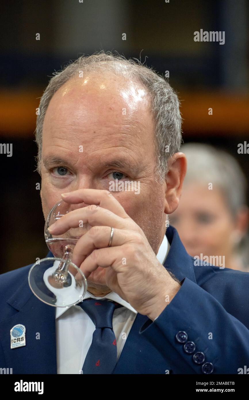 04.07.2022, Germania, Brema, Brema - il Principe Alberto II di Monaco visita il Centro di Scienze ambientali marine dell'Università di Brema (MARUM) o Foto Stock