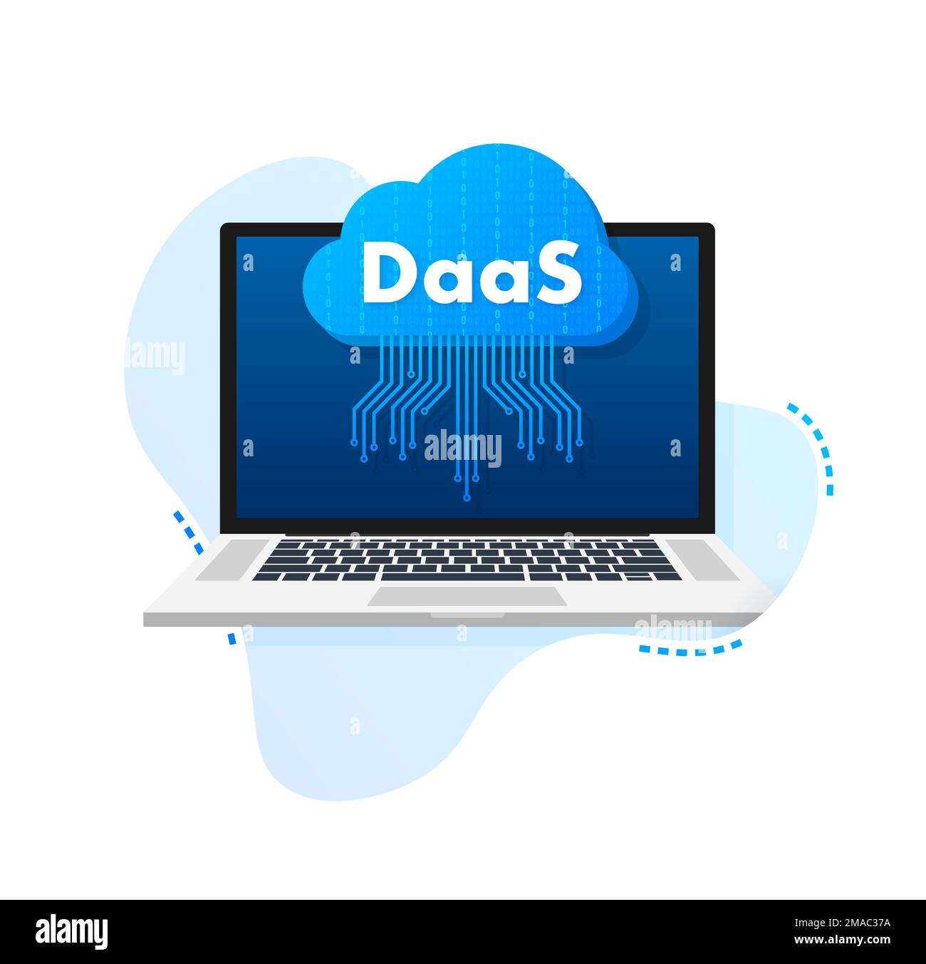 DaaS - Desktop as a Service. Software basato su cloud. Illustrazione del vettore. Illustrazione Vettoriale