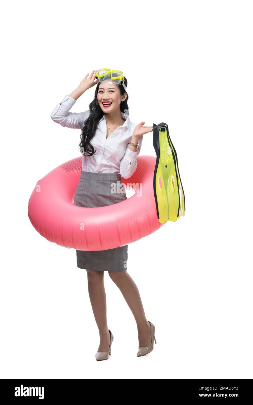 Una giovane donna di affari Foto Stock