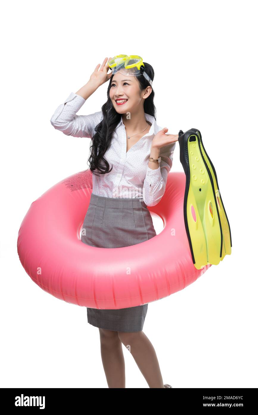 Una giovane donna di affari Foto Stock