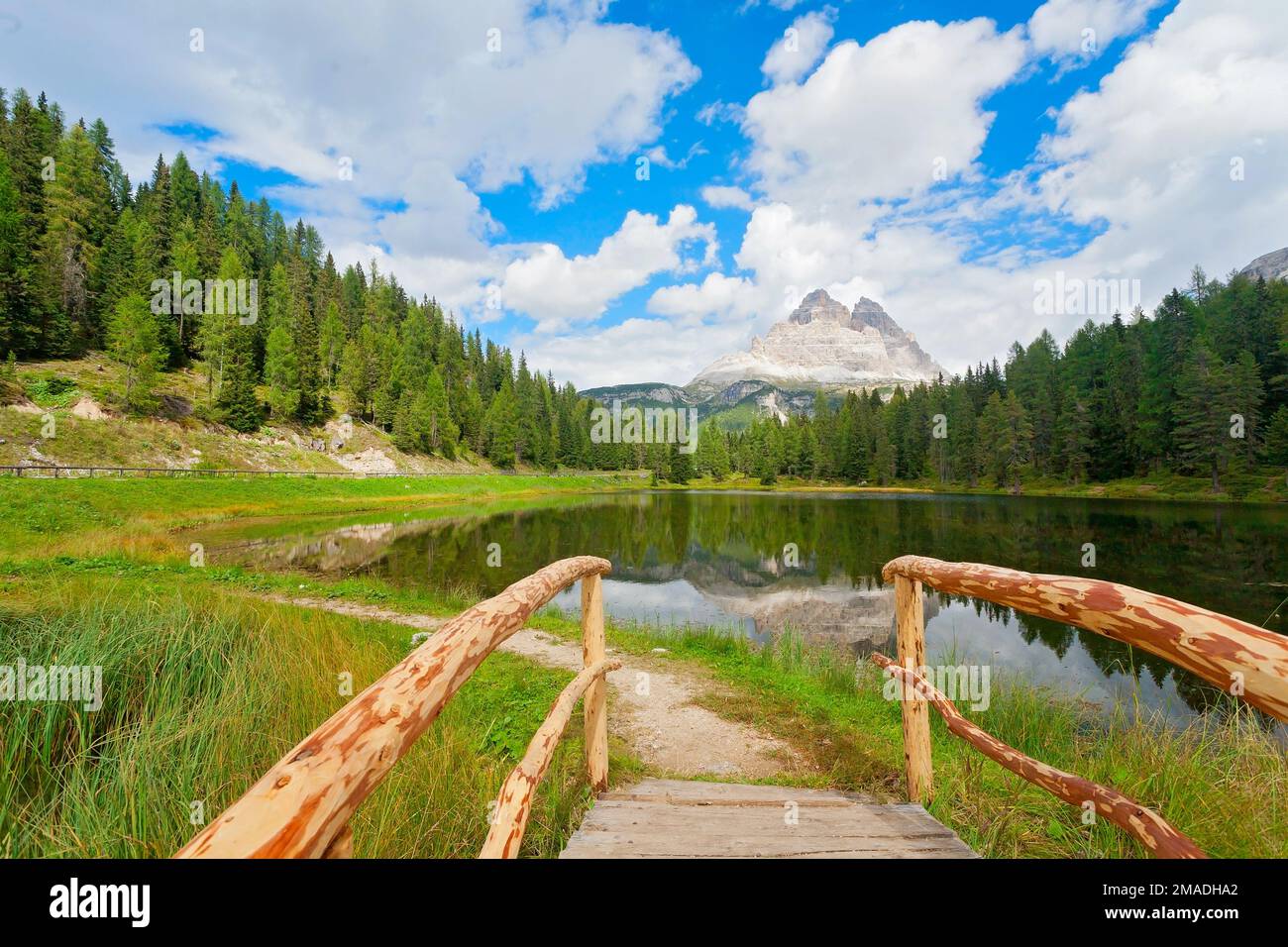 Lago di Antorno, Dlomites, Italia Foto Stock