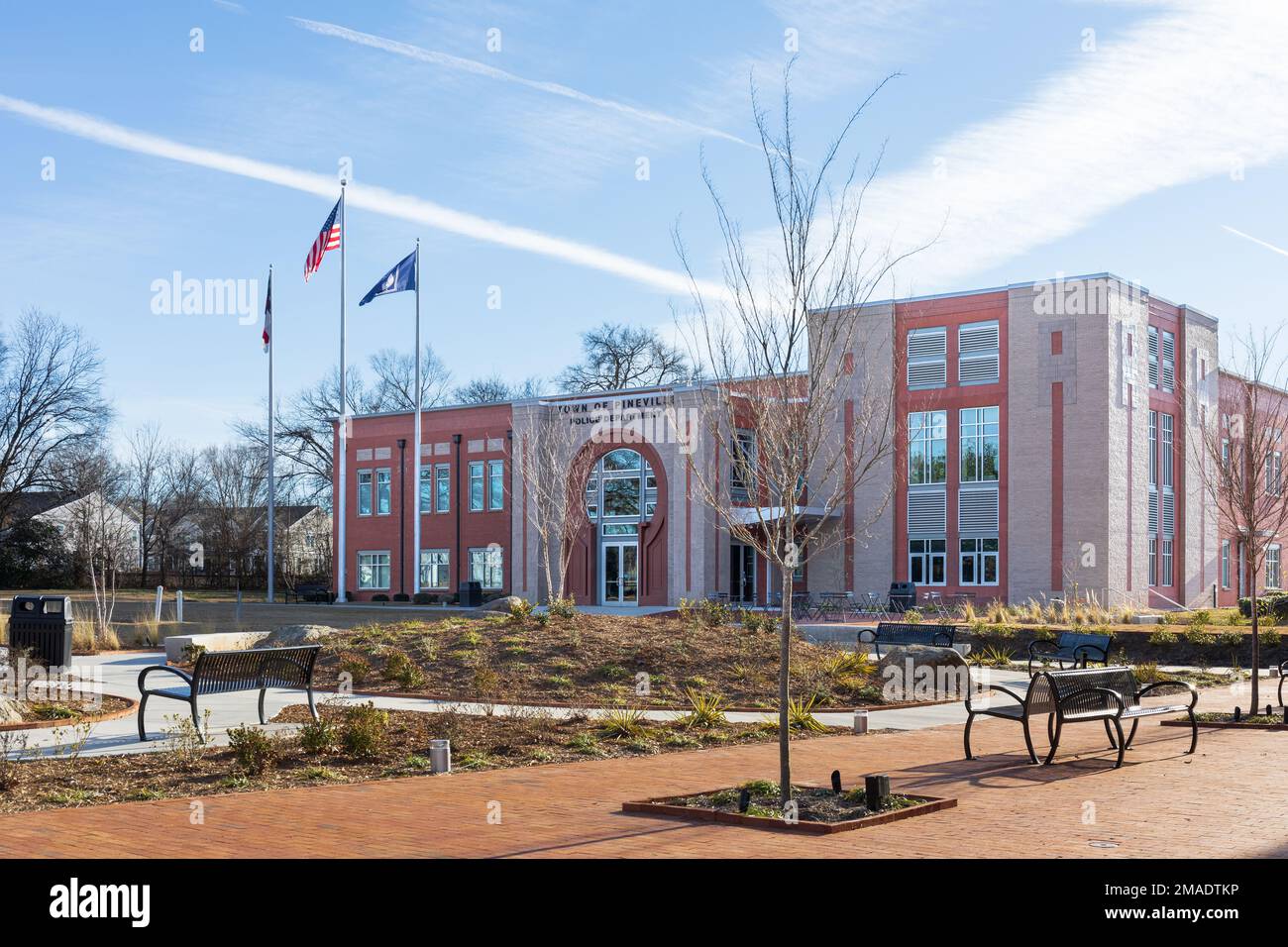 PINEVILLE, NC, USA-15 GENNAIO 2023: Edificio del Dipartimento di polizia di Pineville. Foto Stock