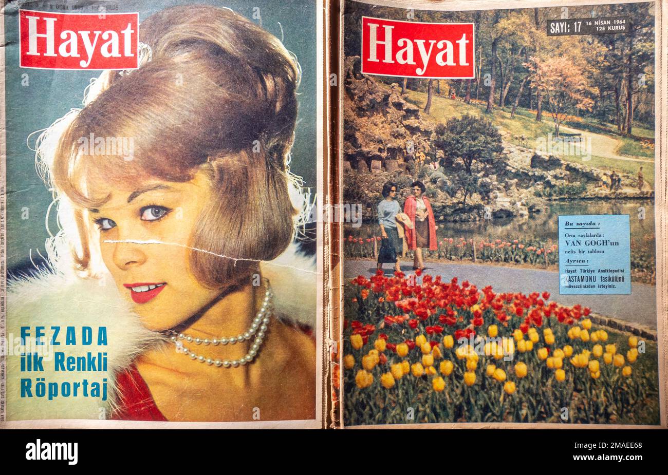 Hayat la rivista turca copre 1960s Foto Stock