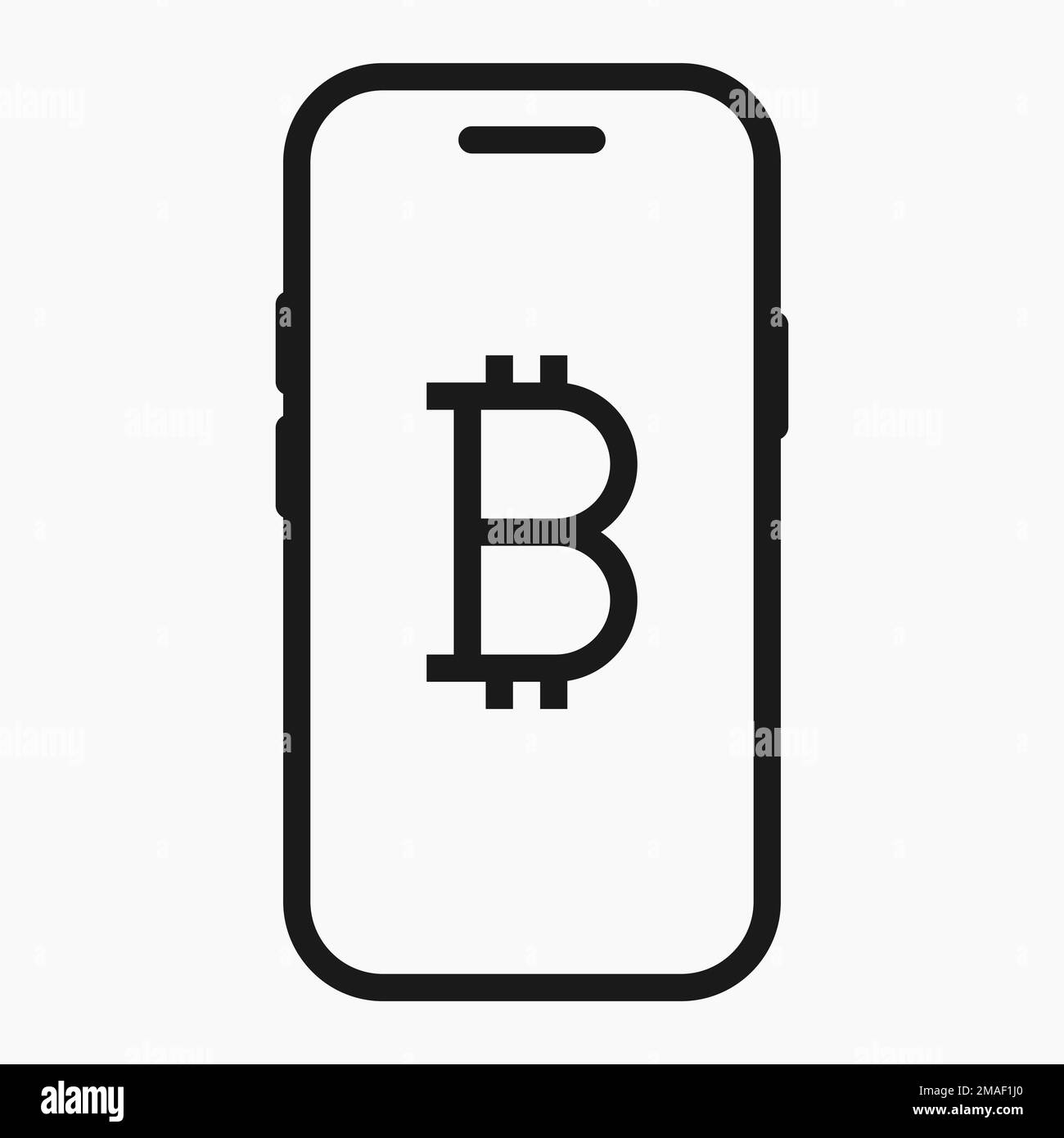 smartphone con icona bitcoin sullo schermo immagine vettoriale piatta Illustrazione Vettoriale