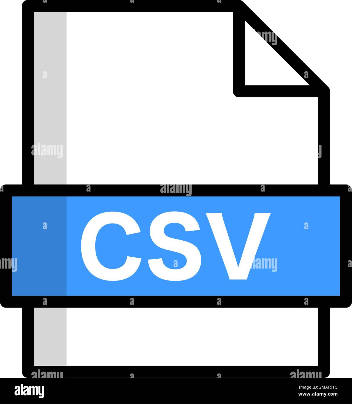 Icona file CSV moderno. Estensione file per l'importazione e l'esportazione dei dati. Vettore modificabile. Illustrazione Vettoriale