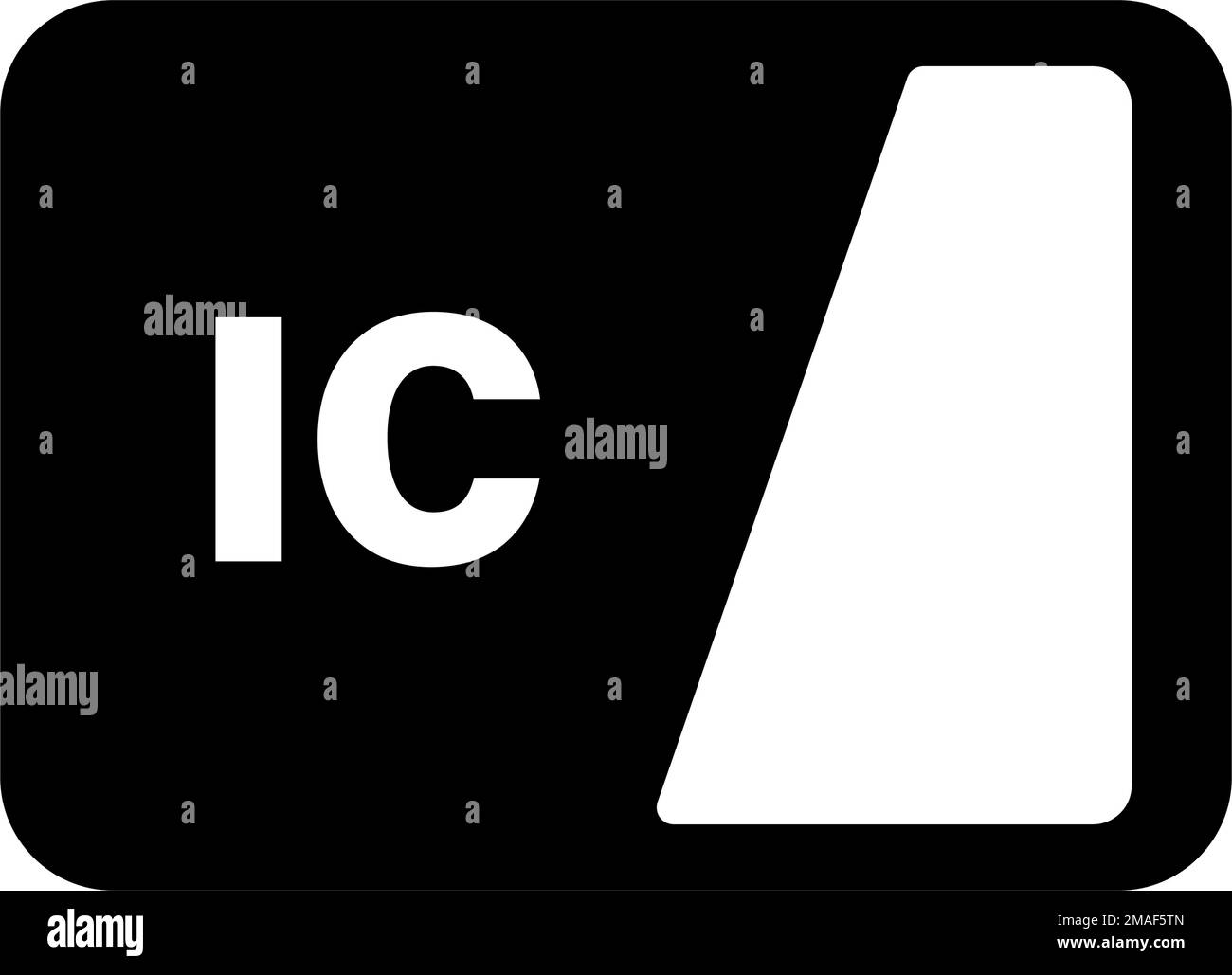 Icona della silhouette della scheda di transito IC. Vettore modificabile. Illustrazione Vettoriale