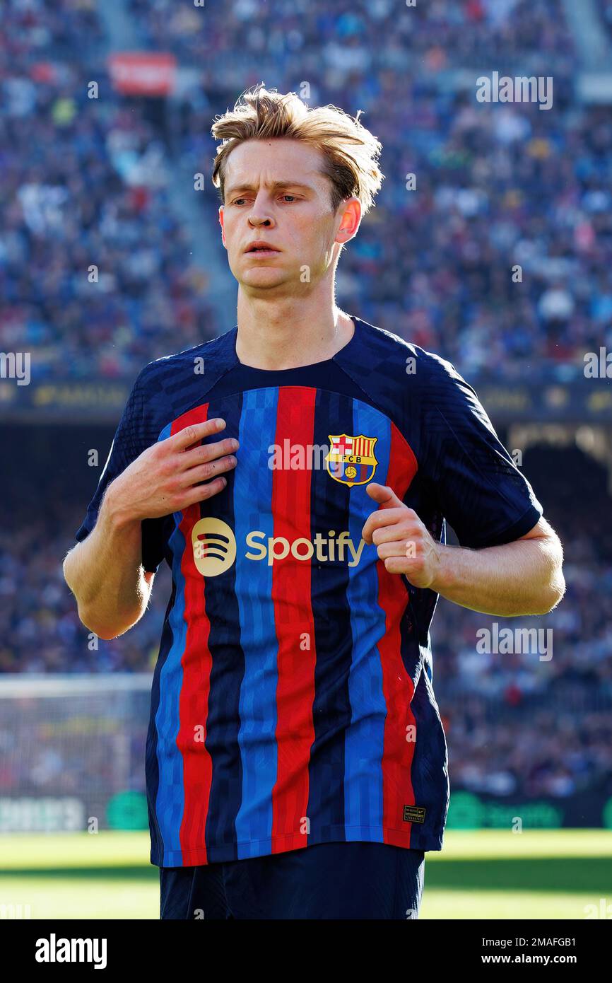 BARCELLONA - DEC 31: Frenkie De Jong in azione durante la partita di LaLiga tra FC Barcelona e RCD Espanyol allo Stadio Spotify Camp Nou di Decembe Foto Stock