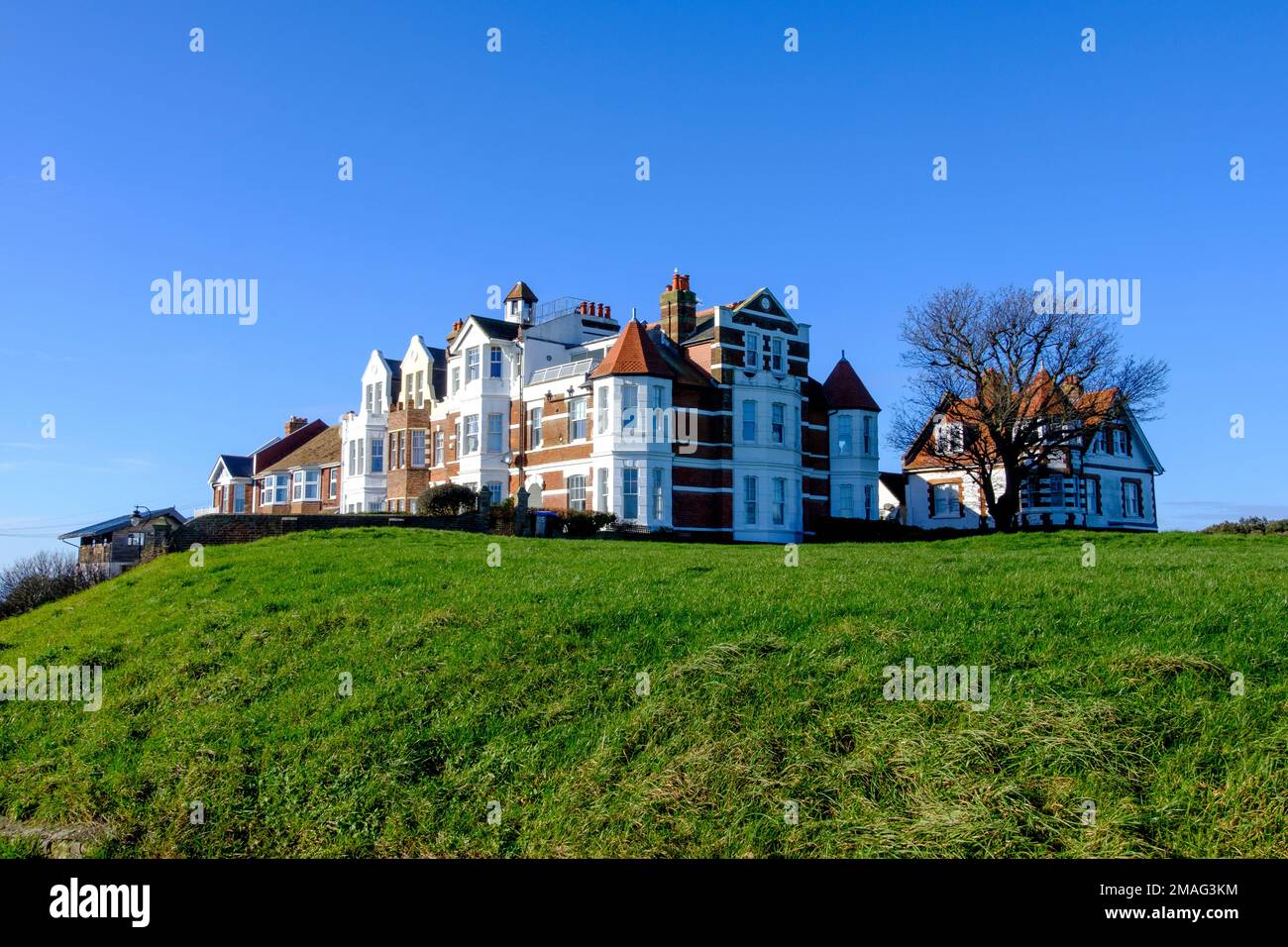 Hastings, case su Castle Hill Road, East Sussex, Regno Unito Foto Stock