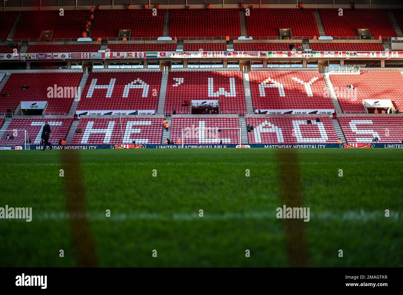 Colpo generale dello Stadio della luce prima della partita del Campionato EFL tra Sunderland AFC e Swansea City. Foto Stock