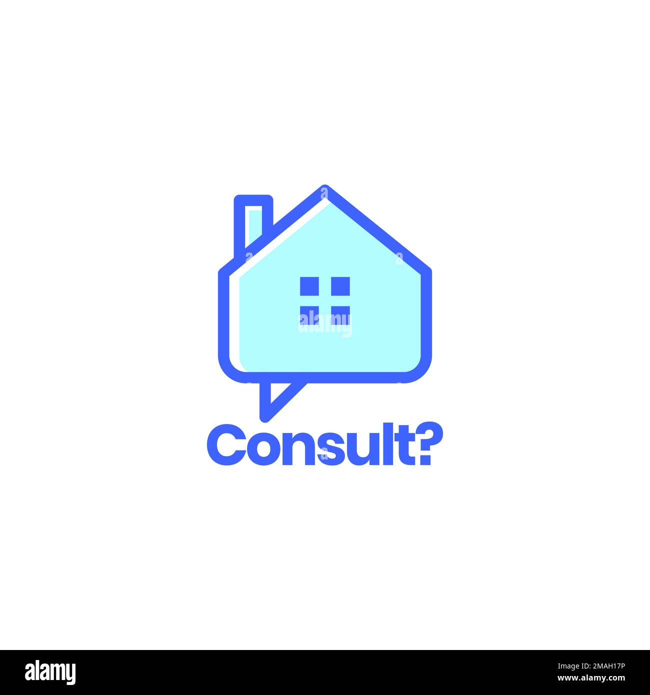 home casa immobiliare consulenza bolla chat parlare architetto edificio astratto logo disegno vettore icona modello di illustrazione Illustrazione Vettoriale