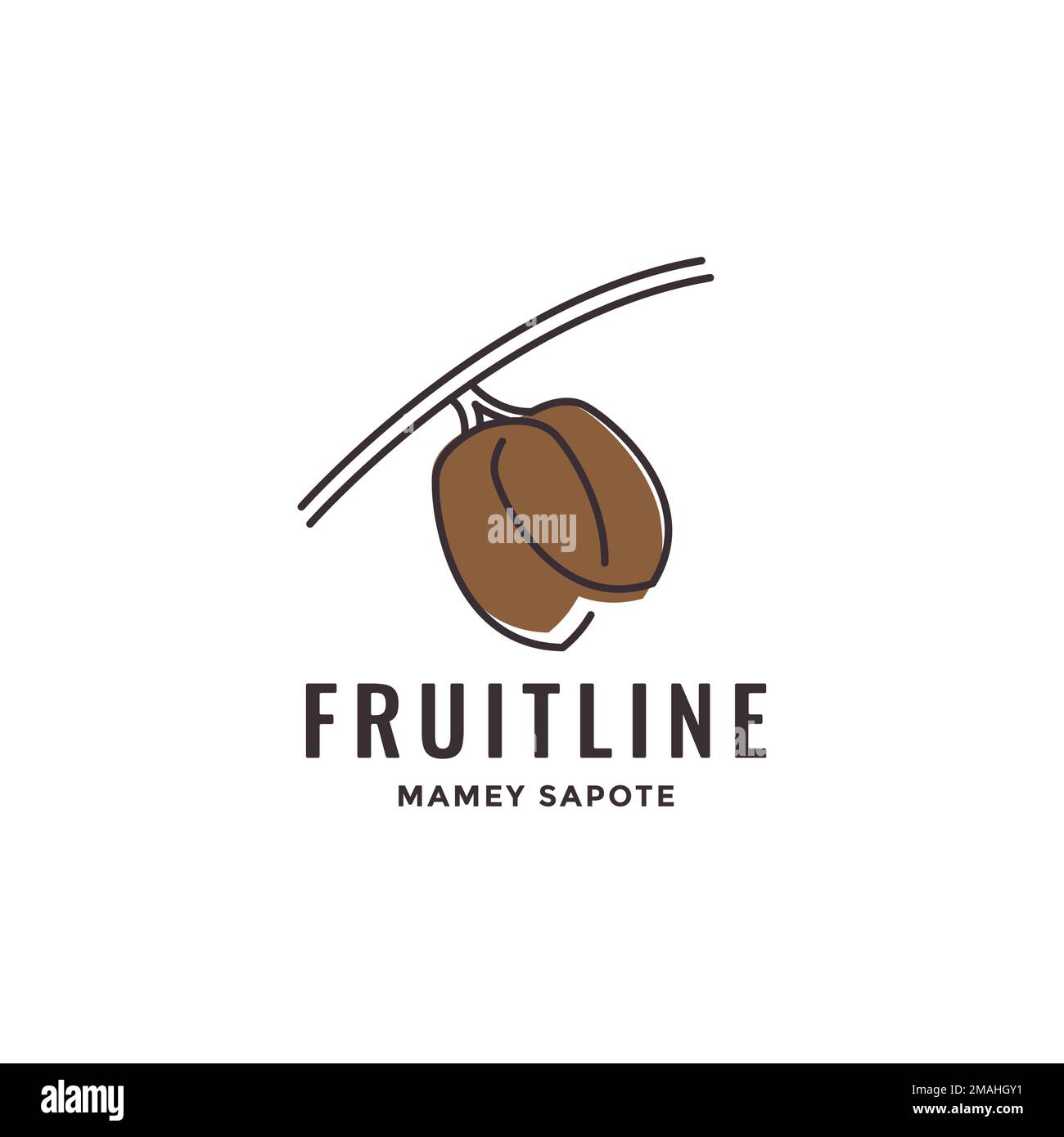 frutta fresca mamey sapote dolce deliziosa stagione logo disegno vettoriale icona modello illustrazione Illustrazione Vettoriale