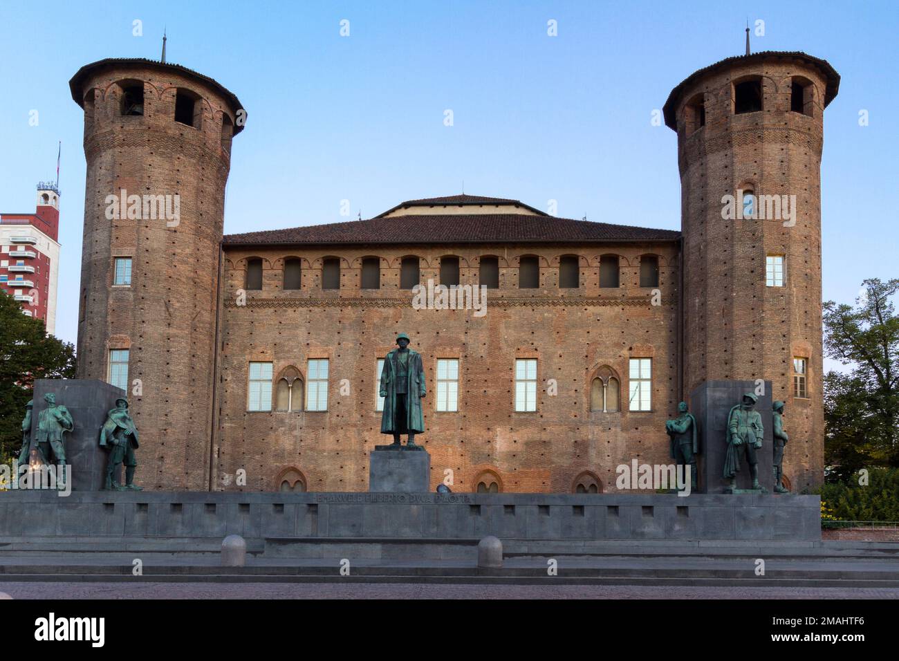 Il retro di Palazzo Madama in Piazza Castello, Torino, Italia. Foto Stock