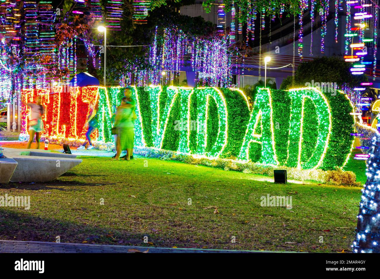 Buon Natale banner nel parco Foto Stock