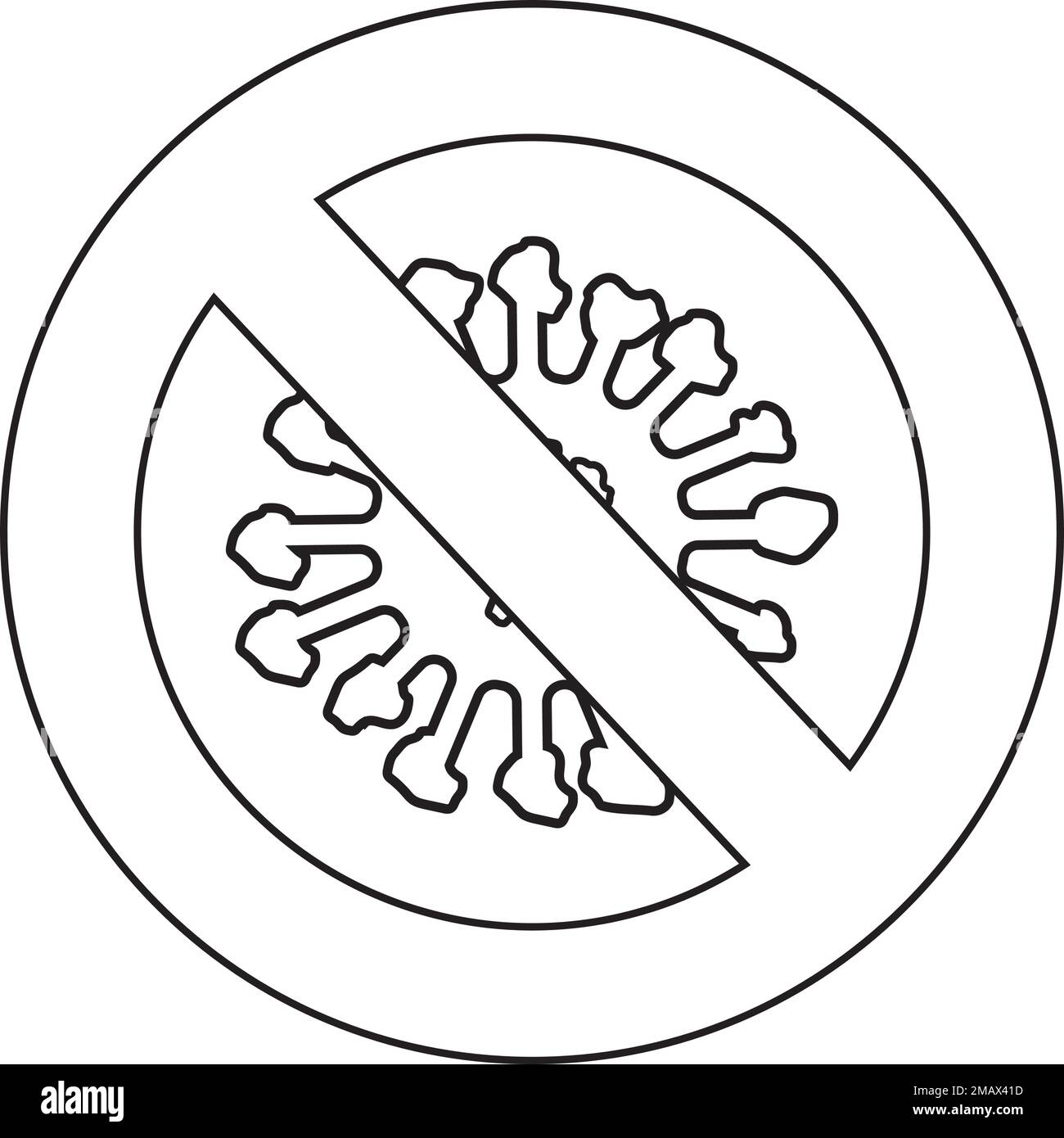 disegno di illustrazione dell'immagine del virus in bianco e nero Illustrazione Vettoriale