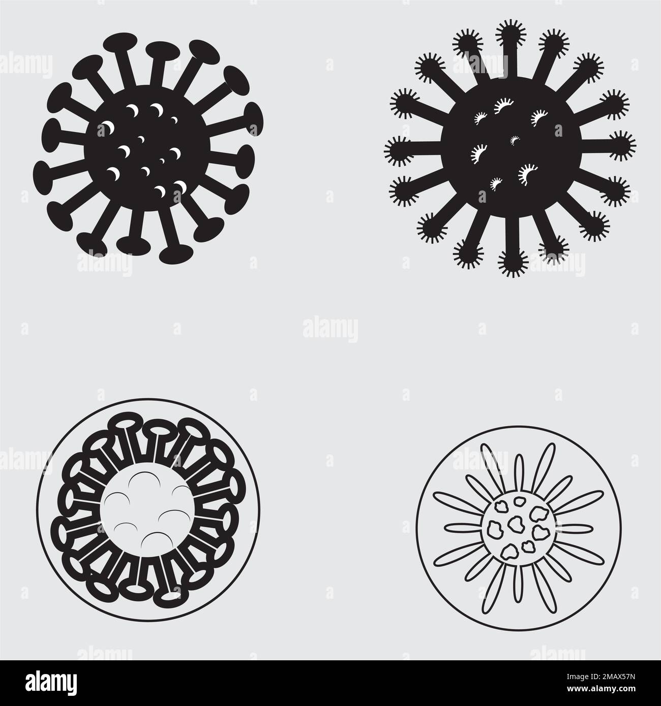 disegno di illustrazione dell'immagine del virus in bianco e nero Illustrazione Vettoriale disegno di illustrazione dell'immagine del virus in bianco e nero Illustrazione Vettoriale