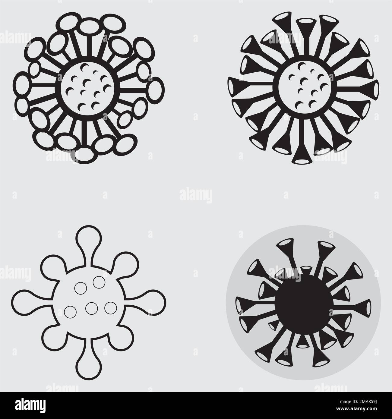 disegno di illustrazione dell'immagine del virus in bianco e nero Illustrazione Vettoriale disegno di illustrazione dell'immagine del virus in bianco e nero Illustrazione Vettoriale