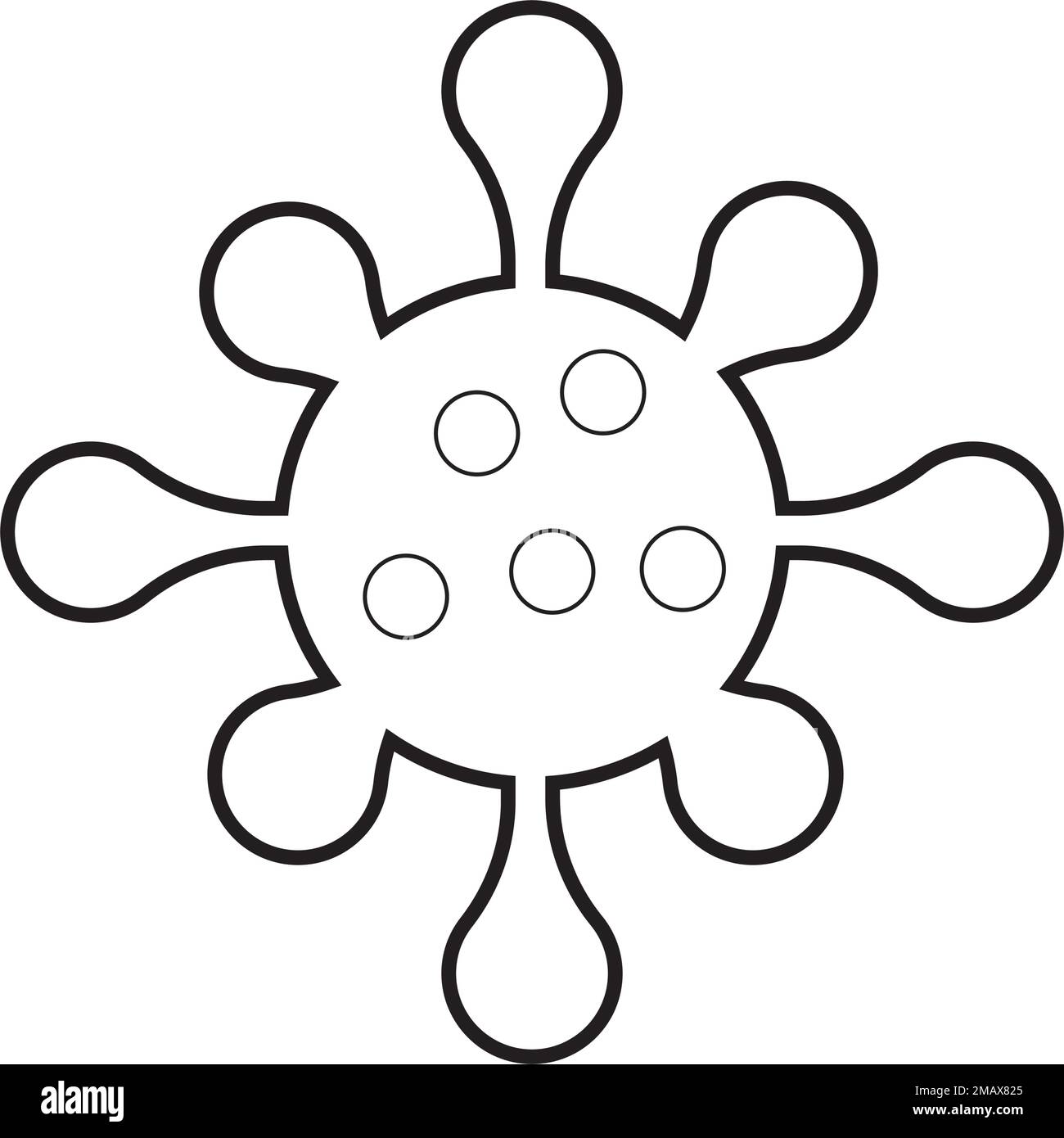 disegno di illustrazione dell'immagine del virus in bianco e nero Illustrazione Vettoriale disegno di illustrazione dell'immagine del virus in bianco e nero Illustrazione Vettoriale