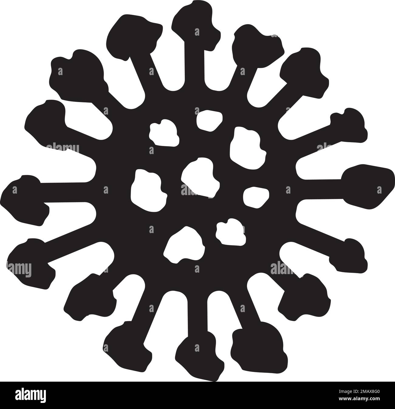 disegno di illustrazione dell'immagine del virus in bianco e nero Illustrazione Vettoriale disegno di illustrazione dell'immagine del virus in bianco e nero Illustrazione Vettoriale