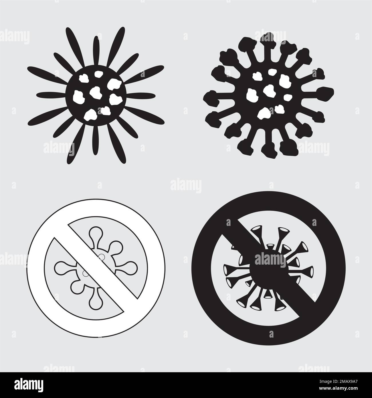 disegno di illustrazione dell'immagine del virus in bianco e nero Illustrazione Vettoriale disegno di illustrazione dell'immagine del virus in bianco e nero Illustrazione Vettoriale