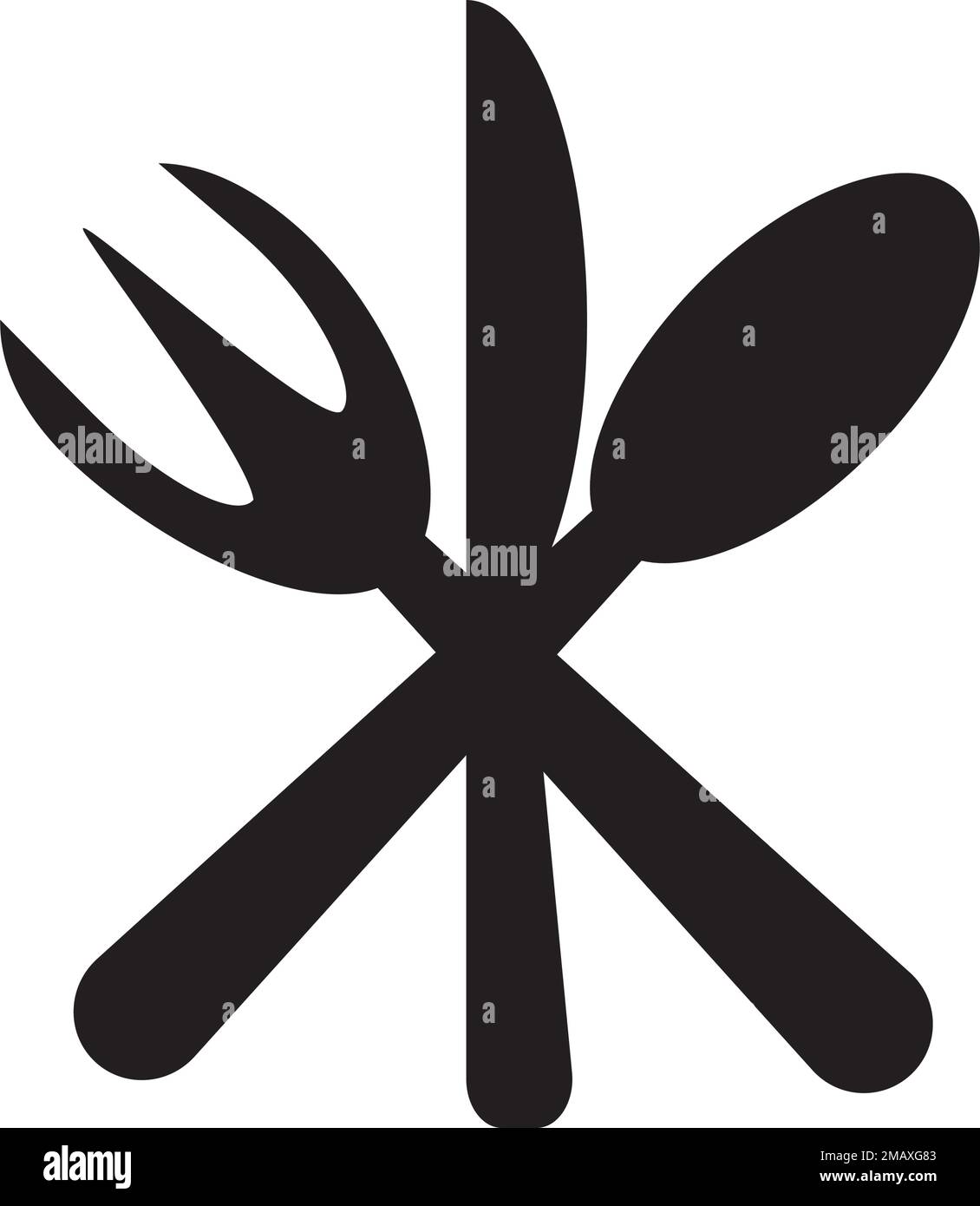 modello vetturabile con logo a cucchiaio e forchetta Illustrazione Vettoriale