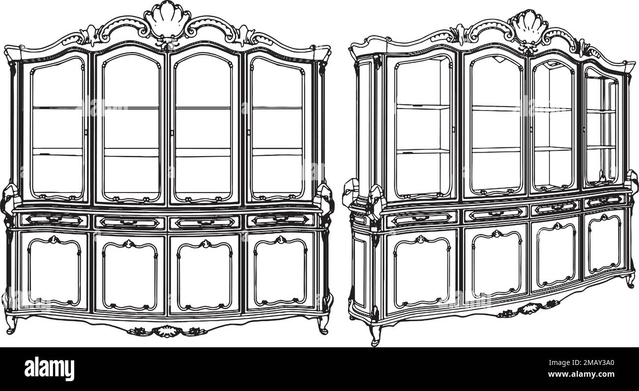 Armadio Showcase Vector Illustrazione Vettoriale